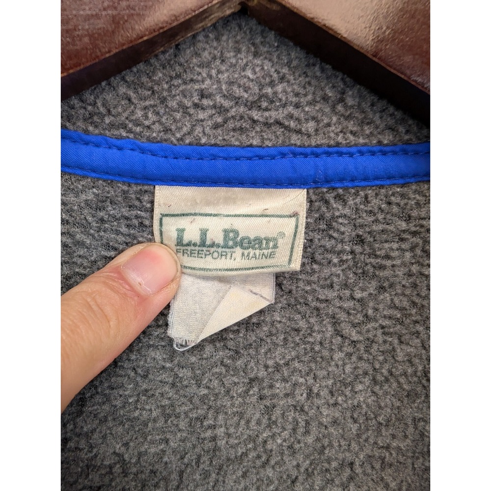 VTG LL Bean Fleece Hi-Pile Deep Zip Pocket Vest Mens Size Medium Full Zip Gray - Picture 2 of 6